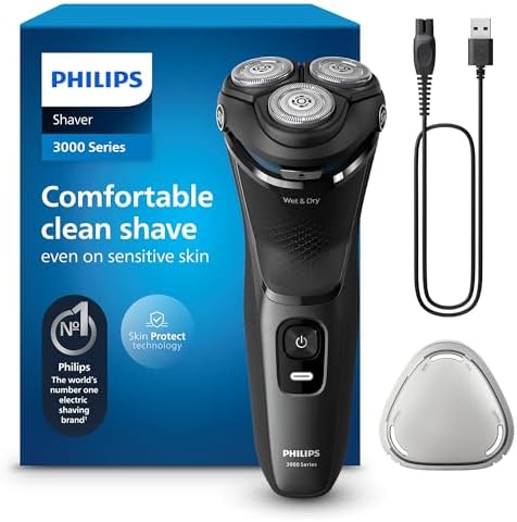Philips Serie 3000, Afeitadora Eléctrica Hombre, Recargable, 60min de Uso En Seco y Húmedo, Cuida la Piel, 27 Cuchillas, Philips Serie 3000, Afeitadora Eléctrica Hombre, Recargable, 60min de Uso En Seco y Húmedo, Cuida la Piel, 27 Cuchillas,